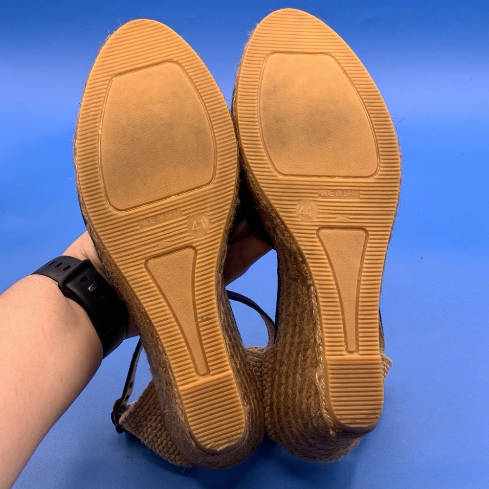 Viscata Navy Blue Low Wedge Espadrilles Sandals - Size US 10 - Picture 3 of 8